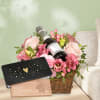 Media 1 - Fleurop Blumengesteck «Blumenfee» mit Prosecco Albino Armani DOC (20 cl) und Munz Schoggi-Tafel «Heart»