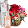 Media 1 - Blumengesteck «Weihnachtsgeschichte» mit Lichterkette und Prosecco Rosé Albino Armani DOC (75 cl)
