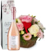 Media 1 - Arrangement floral «Un message plein d'amour» avec prosecco Rosé Albino Armani DOC (75 cl)