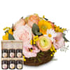 Media 1 - Flower arrangement «Cheerful Spring Meadow» with Bee-Family honey gift set