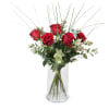 Media 1 - 5 rose rosse con verde