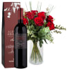 Media 1 - 12 Red Roses with greenery and Ripasso Albino Armani DOC (75 cl)