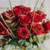 Media 4 - 12 Red Roses with greenery