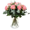 Media 1 - 12 Pink Roses with greenery