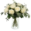 Media 1 - 12 White Roses with greenery