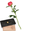 Media 1 - 1 peony (coral) with Munz bar of chocolate «Heart»
