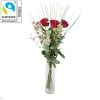 Media 1 - 3 Red Fairtrade Max Havelaar-Roses with greenery