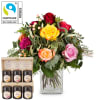 Media 1 - Bellissima avec roses de Fairtrade Max Havelaar et coffret cadeau de miel de Bee-Family