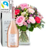 Media 1 - Blumenstrauss «Harmony» mit Fairtrade-Rosen Max Havelaar und Prosecco Rosé Albino Armani DOC (75 cl)