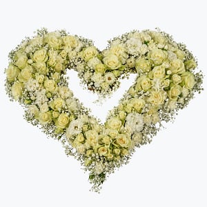 Media 1 - Funeral Heart Cream w ribbon 248016