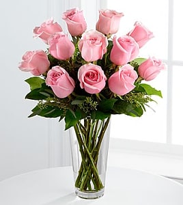 Media 1 - Long Stem Pink Rose Bouquet