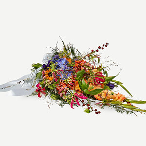 Media 1 - Funeral Spray with ribbon - a colorful farewell