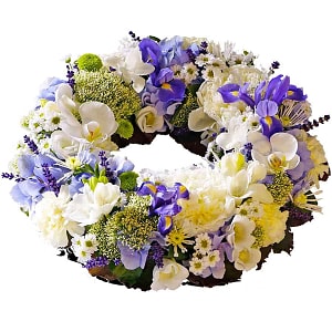 Media 1 - Wreath for funeral, blue-white