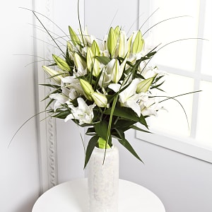 Media 1 - Sympathy Bouquet with White Lilies