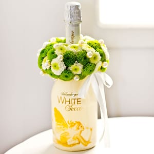 Media 1 - Sparkling Wine Decorated with White Flowers