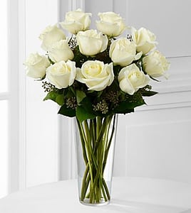 Media 1 - The White Rose Bouquet by FTD - VASE INCLUDED