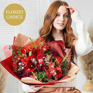 Media 1 - Red florist's fantasy bouquet