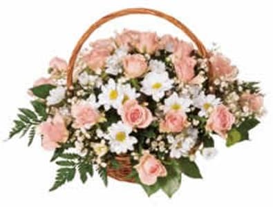 Media 1 - Pink Roses Basket