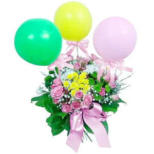 Media 1 - Flowers with balloons for a child