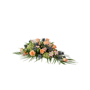 Media 1 - Funeral Bouquet Medium Winter Spring Flowers W Ribbon 240168