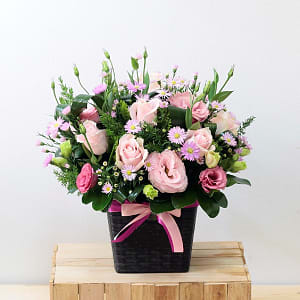 Media 1 - Pink tonings Flowers in Basket