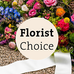 Media 1 - Funeral spray - arrangement with ribbon