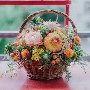 Media 1 - Fleurop Blumengesteck «Der Indian Summer lässt grüssen»