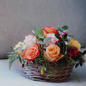 Media 1 - Cutflower Arrangement A Basket Full of Roses