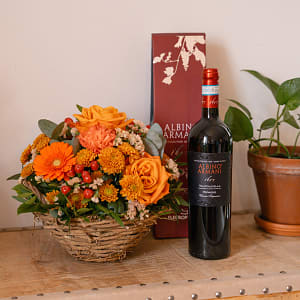 Media 2 - Arrangement floral «Pura Vida» avec roses Fairtrade Max Havelaar et Ripasso Albino Armani DOC (75 cl)