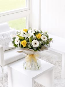 Yellow and White Hand Tied