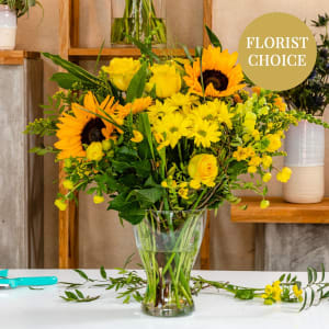 Yellow florist\'s fantasy bouquet