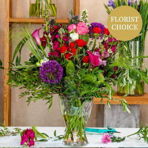 Purple-red florist\'s fantasy bouquet