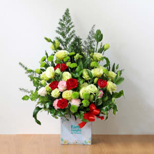 Media 2 - Cream Green Red and Pink Arrangement