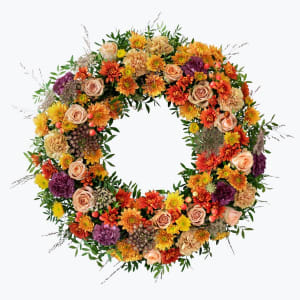 Media 1 - Autumn Funeral Wreath 240441 w. ribbon