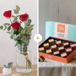 Three roses and Chocolate