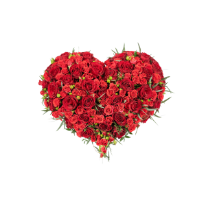 Funeral Heart Red W ribbon 248042