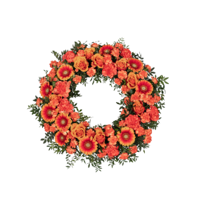 Funeral Wreath Warm w ribbon 248046