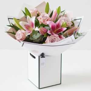 Media 1 - Beautifully Simple Pink Rose And Lily Bouquet