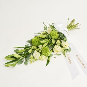 Media 1 - Funeral spray with ribbon
