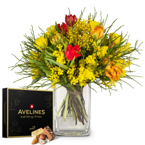 Blumenstrauss «Tag der Frau» mit Avelines Pralinés von Maestrani