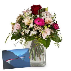 Flower bouquet Thinking of You ... with a CHF 25.- gift voucher from the Rhaetian Railway