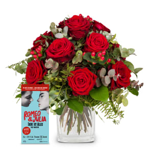 Blumenstrauss «I Love You» mit Gutschein CHF 100.- für das Musical «Romeo & Julia»