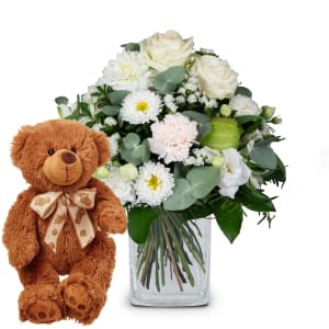 Blumenstrauss «Summer Pearl» mit Teddybär