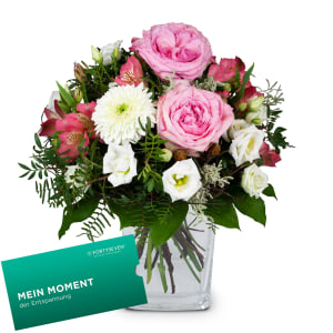 Blumenstrauss «Zarte Winterromantik» mit Geschenkkarte CHF 50.- der Wellness-Therme FORTYSEVEN