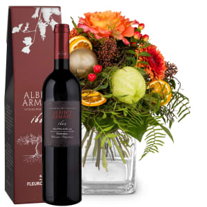 Media 1 - Bouquet de fleurs «Hit de Noël» avec Ripasso Albino Armani DOC (75 cl)