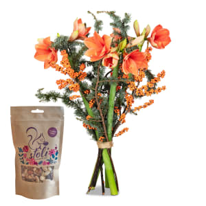 Blumenstrauss «Winter Poem» mit stoli-Nüssen – Fleurop Edition