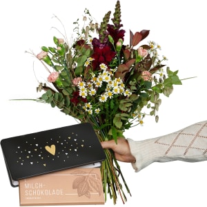 Media 3 - Bouquet de prairie «Summer Meadow» avec Munz tablette de chocolat «Heart»