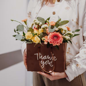 Sac à fleurs «Thank you!» - aux couleurs gaies