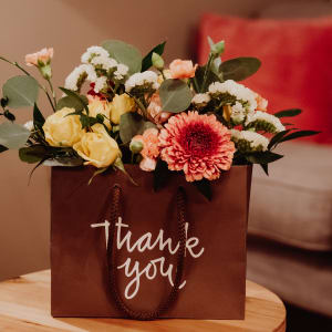 Media 6 - Blumentasche «Thank you!» - in fröhlichen Farben