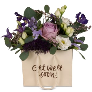 Media 6 - Blumentasche «Get well soon!» - in Violetttönen